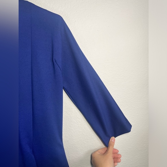Gap Ponte Knit Blue Dress With Pockets 3/4 Sleeves - Picture 5 of 7